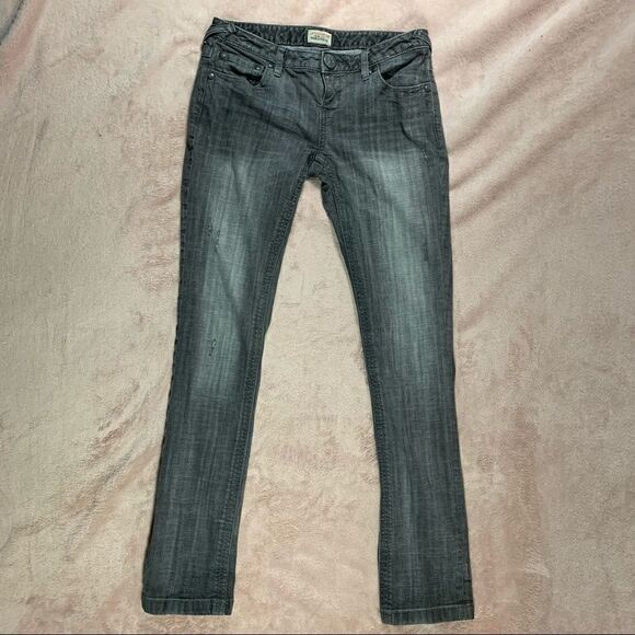 Free People Mid Rise Grey Wash Straight Leg Jeans 27 - Picture 2 of 8